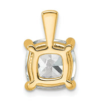 14k 5 ct Cert Lab Grown Diamond VS/SI+ G+ Cushion Comp 4 Prong Pendant