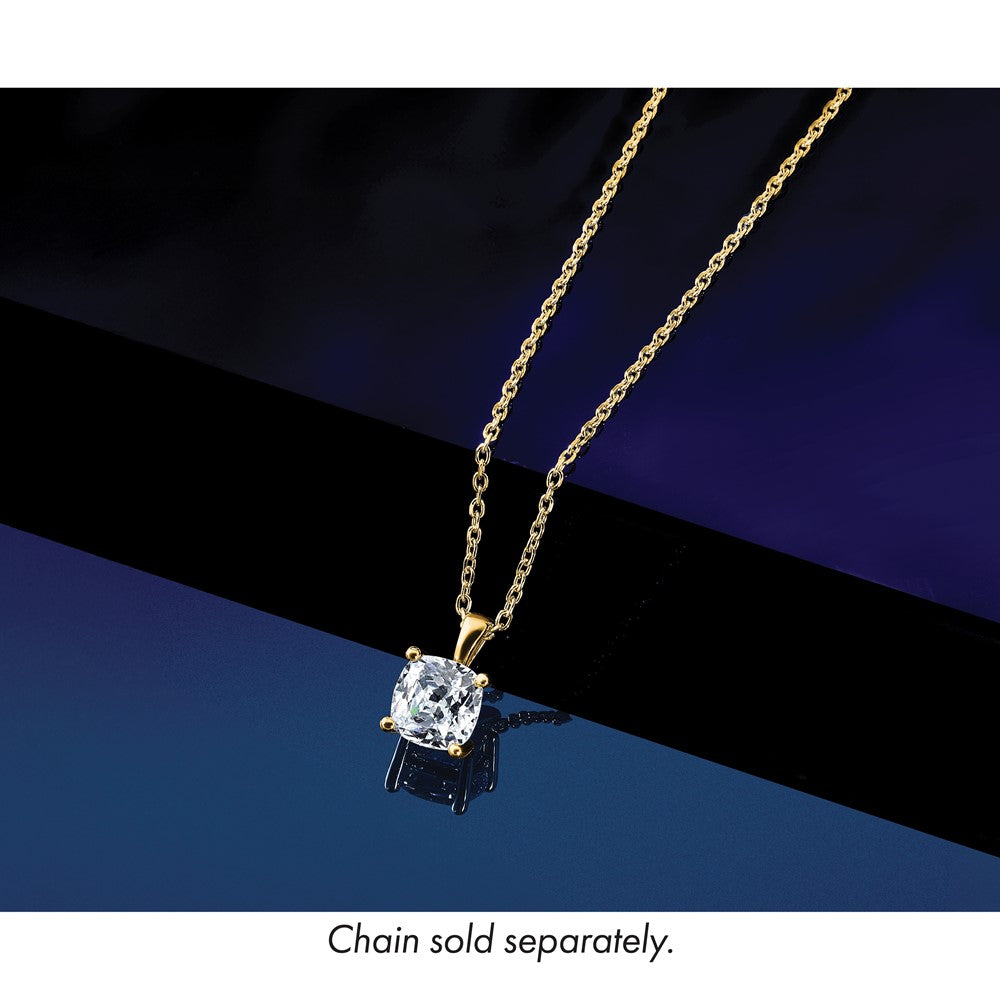 14k 4 ct Lab Grown Diamond VS/SI+ G+ Cushion Complete 4 Prong Pendant