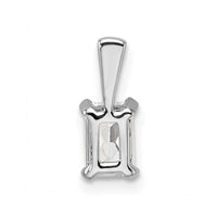 14k White Gold 1/2 ct Lab Grown Dia VS+ F+ Radiant Comp 4 Prong Pendant