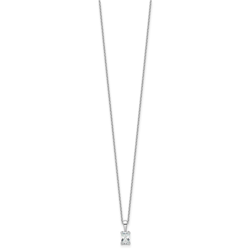 14kw 1/2ct Lab Grown Dia VS+ F+ Radiant Comp 18in Pendant Necklace