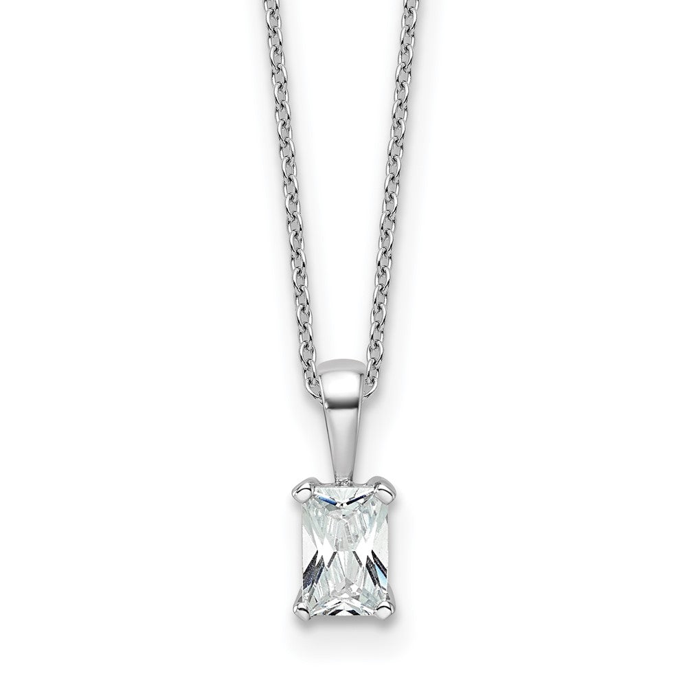 14kw 1/2ct Cert Lab Grown Dia VS/SI+ G+ Radiant Comp 18in Necklace