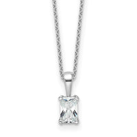 14kw 1/2ct Cert Lab Grown Dia VS+ F+ Radiant Comp 18in Pendant Necklace