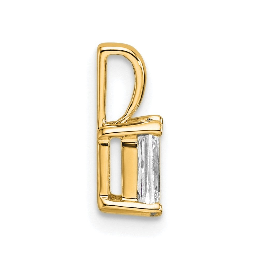 14k 1/2 ct Lab Grown Diamond VS+ F+ Radiant Complete 4 Prong Pendant