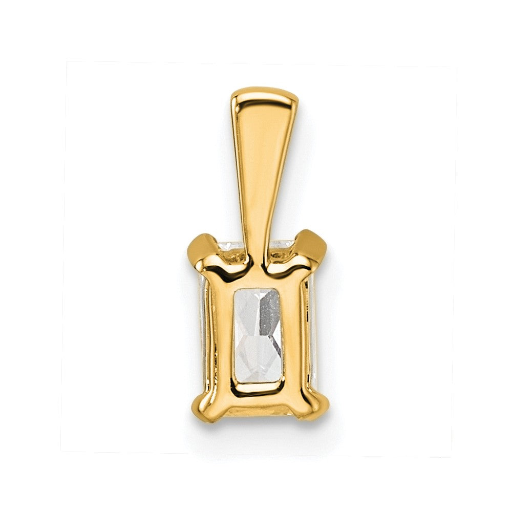 14k 1/2 ct Lab Grown Diamond VS+ F+ Radiant Complete 4 Prong Pendant