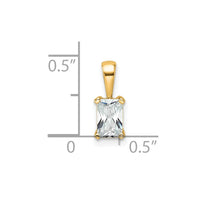 14k 1/2 ct Lab Grown Diamond VS+ F+ Radiant Complete 4 Prong Pendant