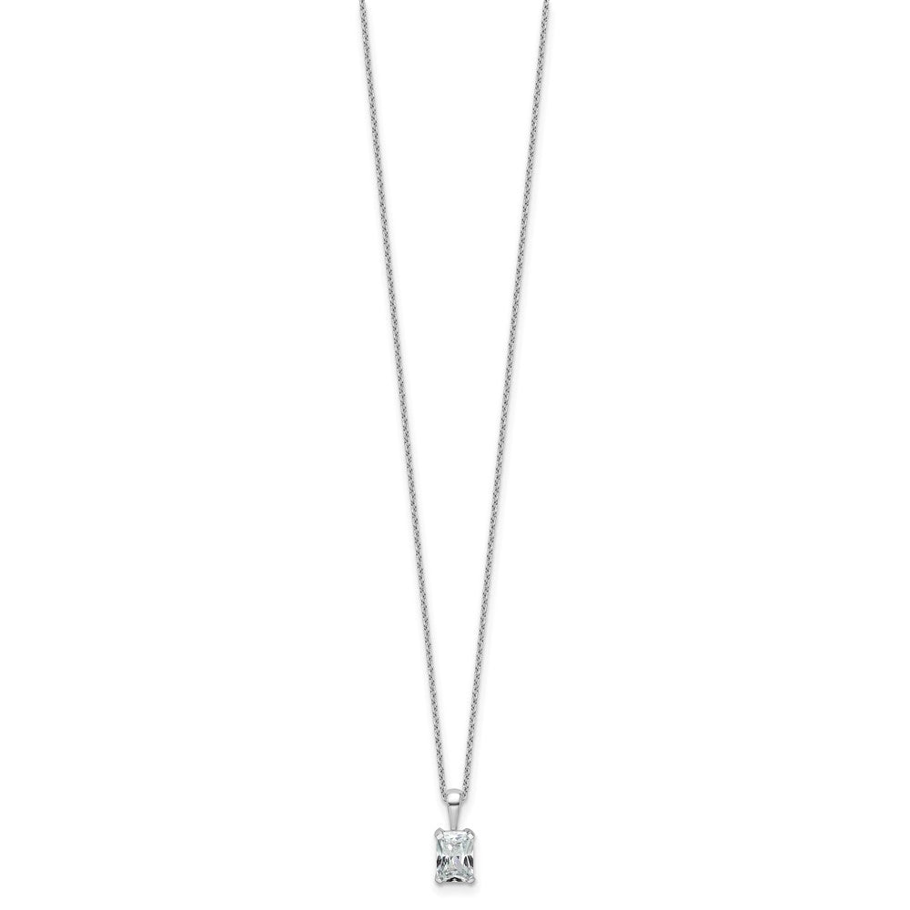 14kw 3/4ct Cert Lab Grown Dia VS/SI+ G+ Radiant Comp 18in Necklace