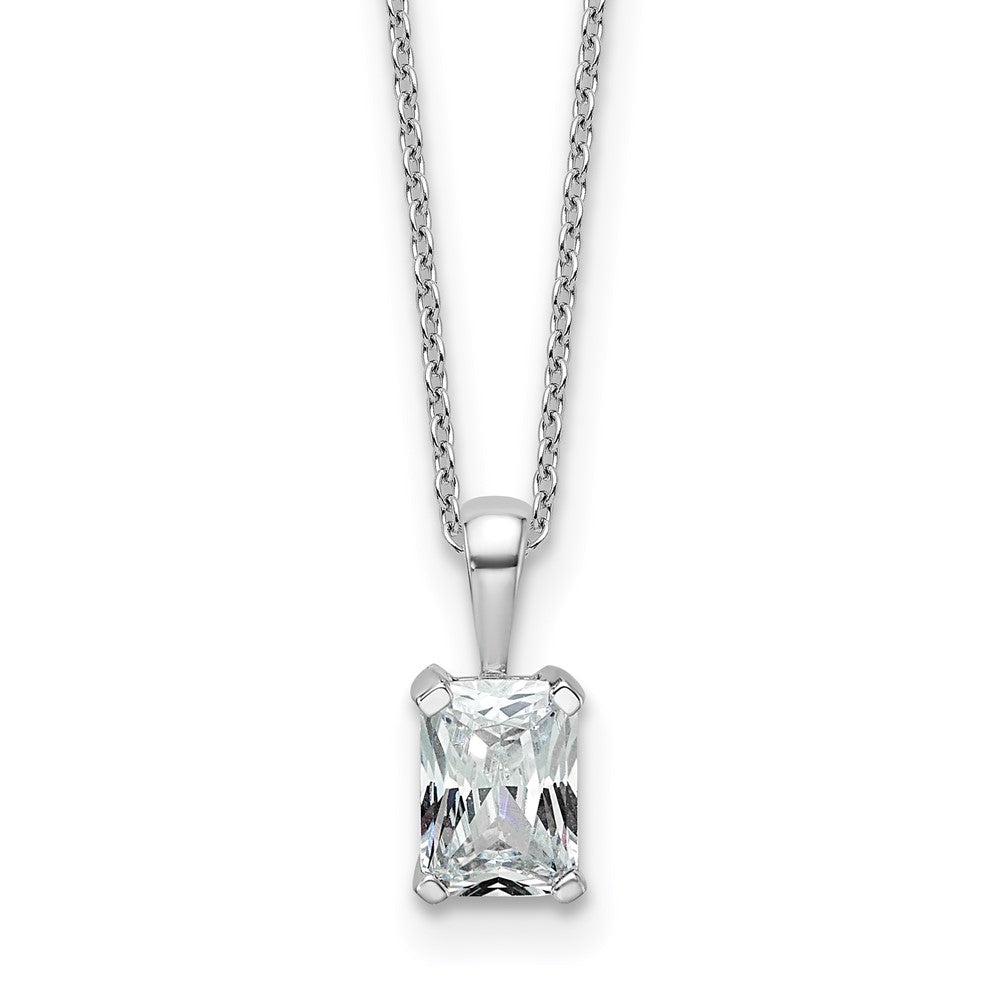14kw 3/4ct Cert Lab Grown Dia VS/SI+ G+ Radiant Comp 18in Necklace