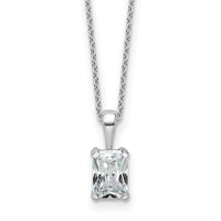 14kw 3/4ct Cert Lab Grown Dia VS/SI+ G+ Radiant Comp 18in Necklace