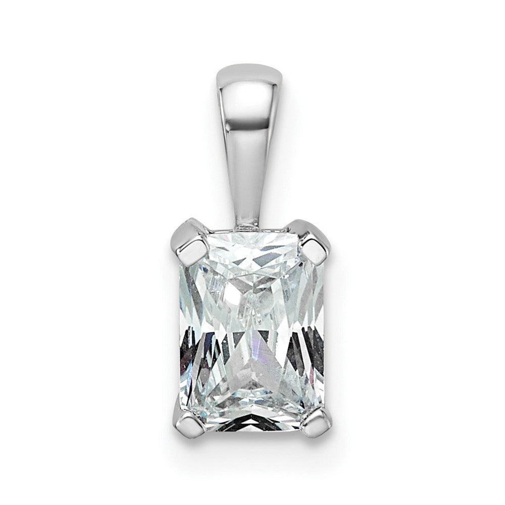 14kw 3/4 ct Cert Lab Grown Dia VS+ F+ Radiant Complete 4 Prong Pendant