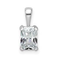 14kw 3/4 ct Cert Lab Grown Dia VS+ F+ Radiant Complete 4 Prong Pendant