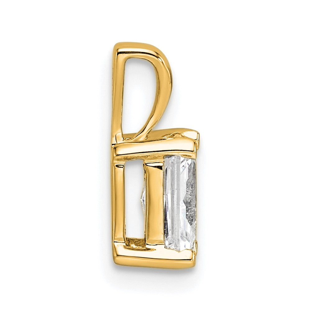 14k 3/4 ct Cert Lab Grown Diamond VS/SI+ G+ Radiant Comp 4 Prong Pendant