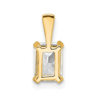 14k 3/4 ct Cert Lab Grown Diamond VS/SI+ G+ Radiant Comp 4 Prong Pendant