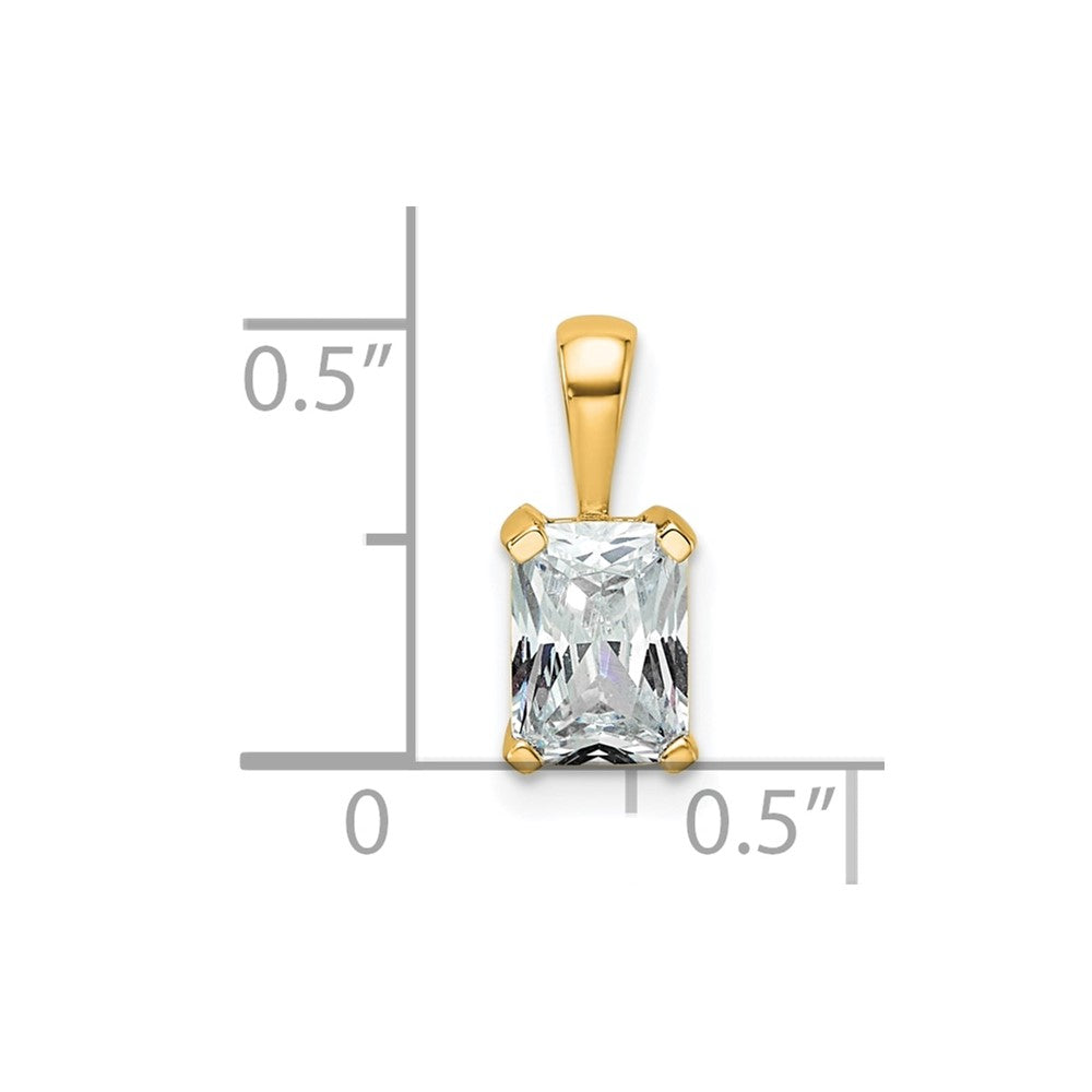 14k 3/4 ct Lab Grown Diamond VS/SI+ G+ Radiant Complete 4 Prong Pendant