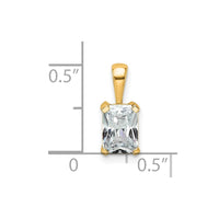 14k 3/4 ct Cert Lab Grown Diamond VS/SI+ G+ Radiant Comp 4 Prong Pendant