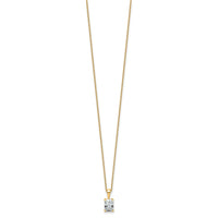 14k 3/4ct Cert Lab Grown Dia VS/SI+ G+ Radiant Comp 18in Pendant Necklace