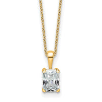 14k 3/4ct Cert Lab Grown Dia VS/SI+ G+ Radiant Comp 18in Pendant Necklace