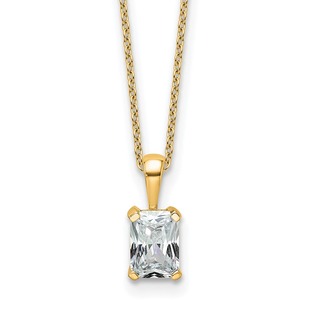14k 3/4ct Lab Grown Dia VS+ F+ Radiant Comp 18in Pendant Necklace