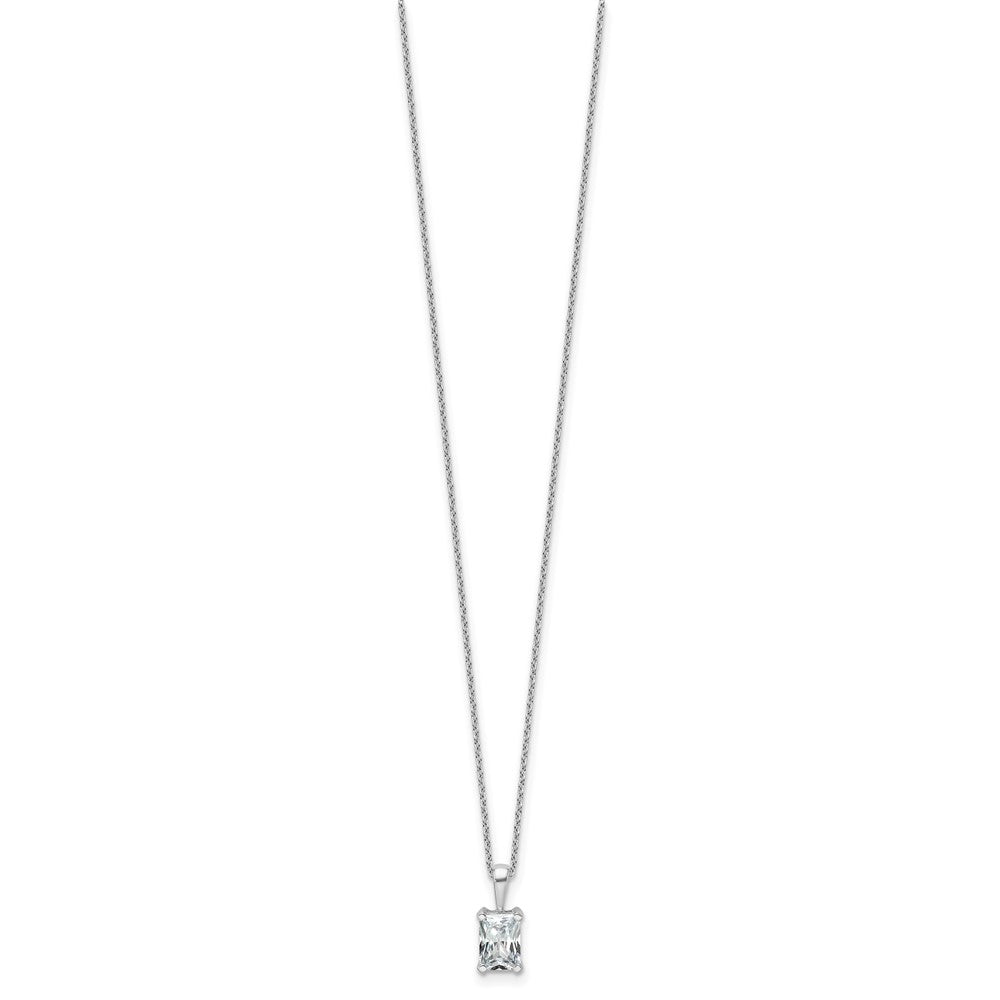 14kw 1ct Cert Lab Grown Dia VS+ F+ Radiant Comp 18in Pendant Necklace