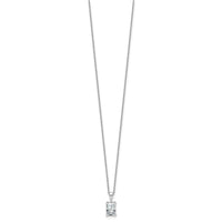 14kw 1ct Cert Lab Grown Dia VS+ F+ Radiant Comp 18in Pendant Necklace