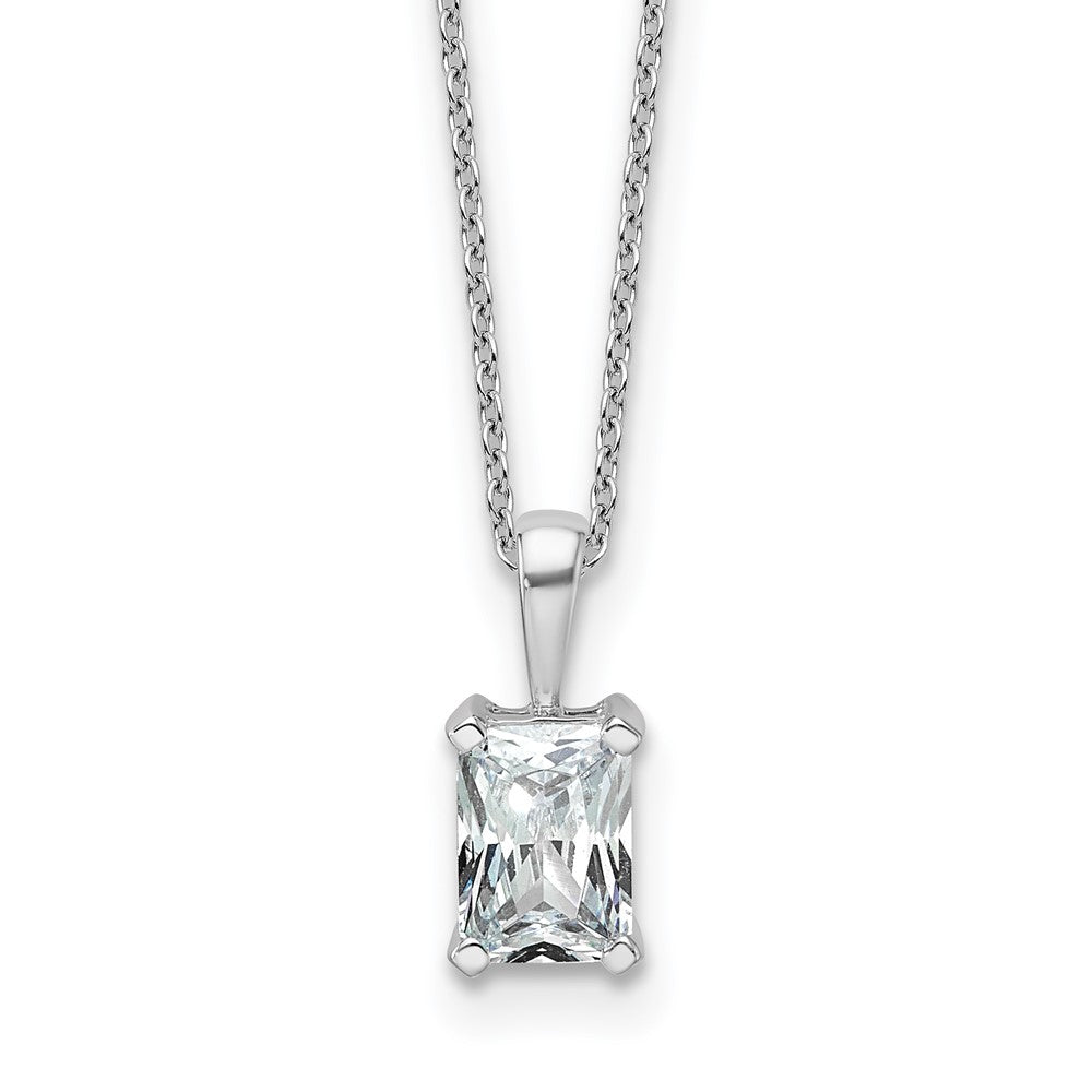 14kw 1ct Cert Lab Grown Dia VS+ F+ Radiant Comp 18in Pendant Necklace