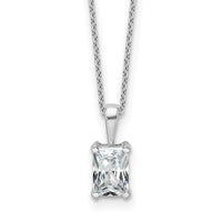 14kw 1ct Cert Lab Grown Dia VS+ F+ Radiant Comp 18in Pendant Necklace