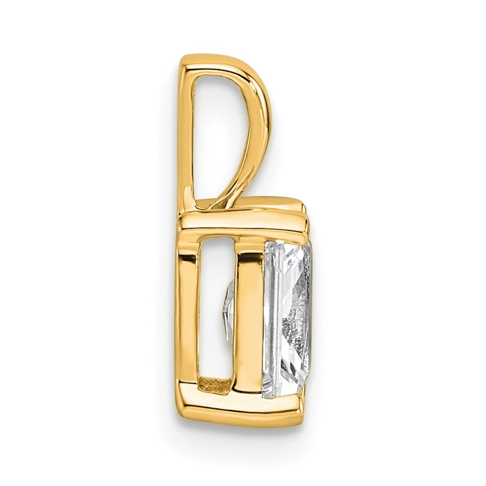 14k 1 ct Cert Lab Grown Diamond VS+ F+ Radiant Comp 4 Prong Pendant