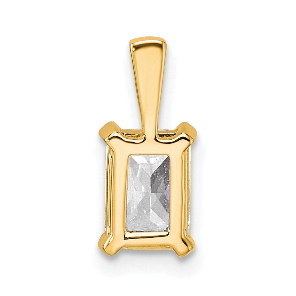 14k 1 ct Lab Grown Diamond VS+ F+ Radiant Complete 4 Prong Pendant