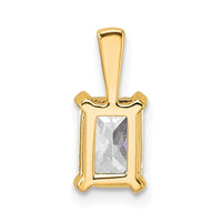 14k 1 ct Lab Grown Diamond VS+ F+ Radiant Complete 4 Prong Pendant
