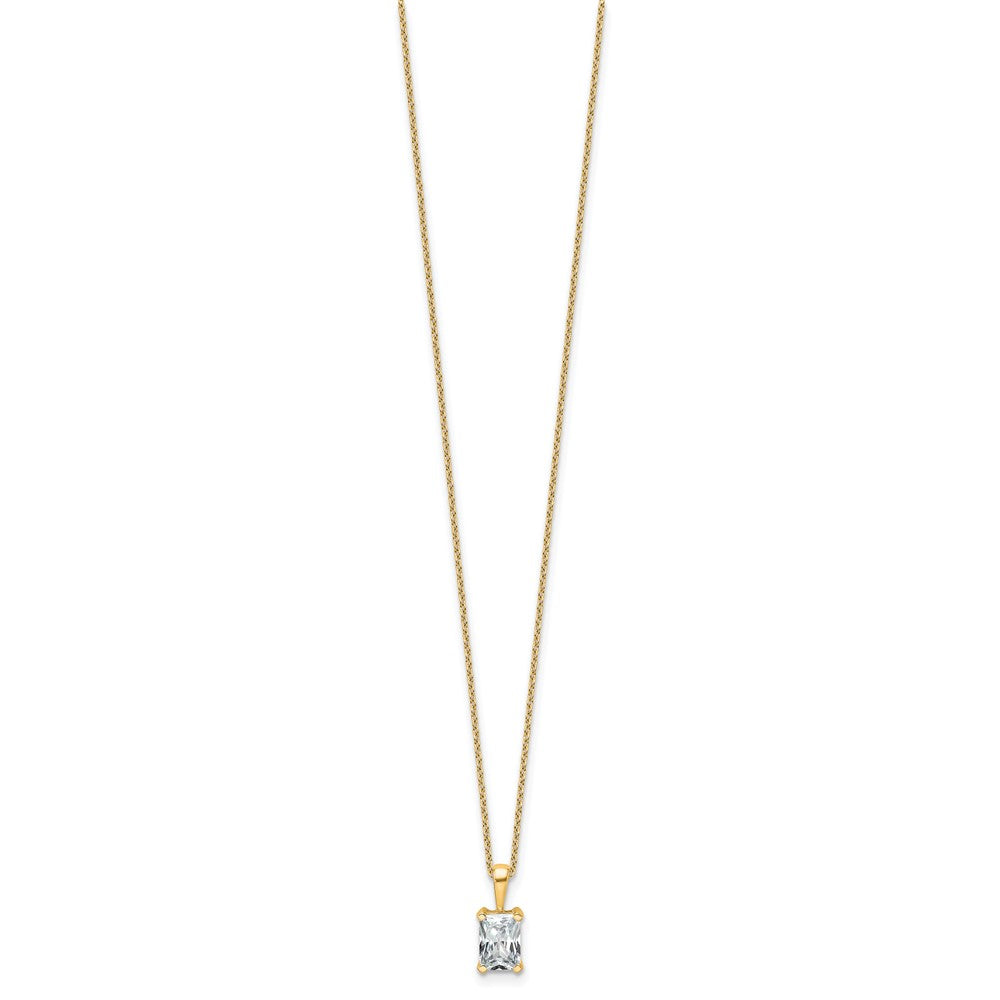 14k 1ct Lab Grown Dia VS/SI+ G+ Radiant Comp 18in Pendant Necklace