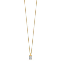 14k 1ct Lab Grown Dia VS/SI+ G+ Radiant Comp 18in Pendant Necklace