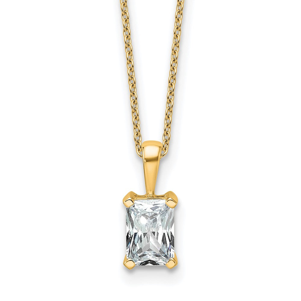 14k 1ct Lab Grown Dia VS+ F+ Radiant Comp 18in Pendant Necklace