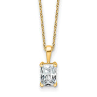 14k 1ct Lab Grown Dia VS+ F+ Radiant Comp 18in Pendant Necklace