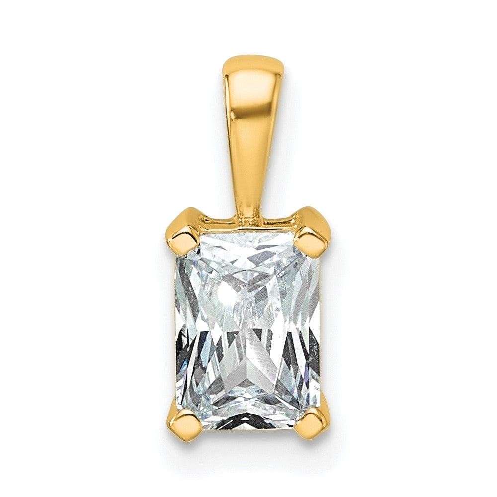 14k 1 ct Lab Grown Diamond VS+ F+ Radiant Complete 4 Prong Pendant