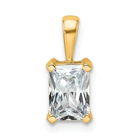 14k 1 ct Lab Grown Diamond VS+ F+ Radiant Complete 4 Prong Pendant