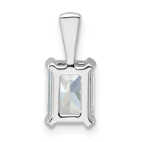 14k White Gold 1 1/2 ct Lab Grown Dia VS+ F+ Radiant Comp 4 Prong Pendant