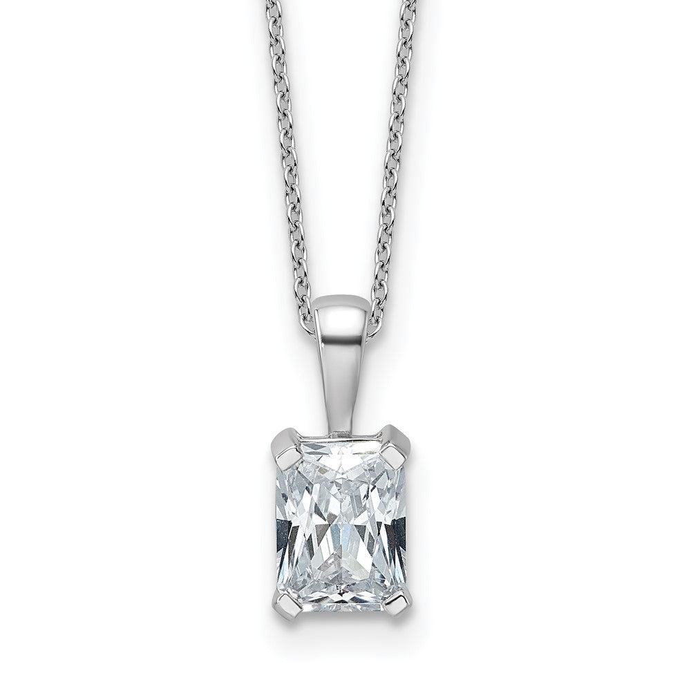 14kw 1 1/2ct Lab Grown Dia VS/SI+ G+ Radiant Comp 18in Pendant Necklace