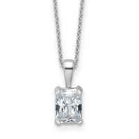 14kw 1 1/2ct Lab Grown Dia VS+ F+ Radiant Comp 18in Pendant Necklace