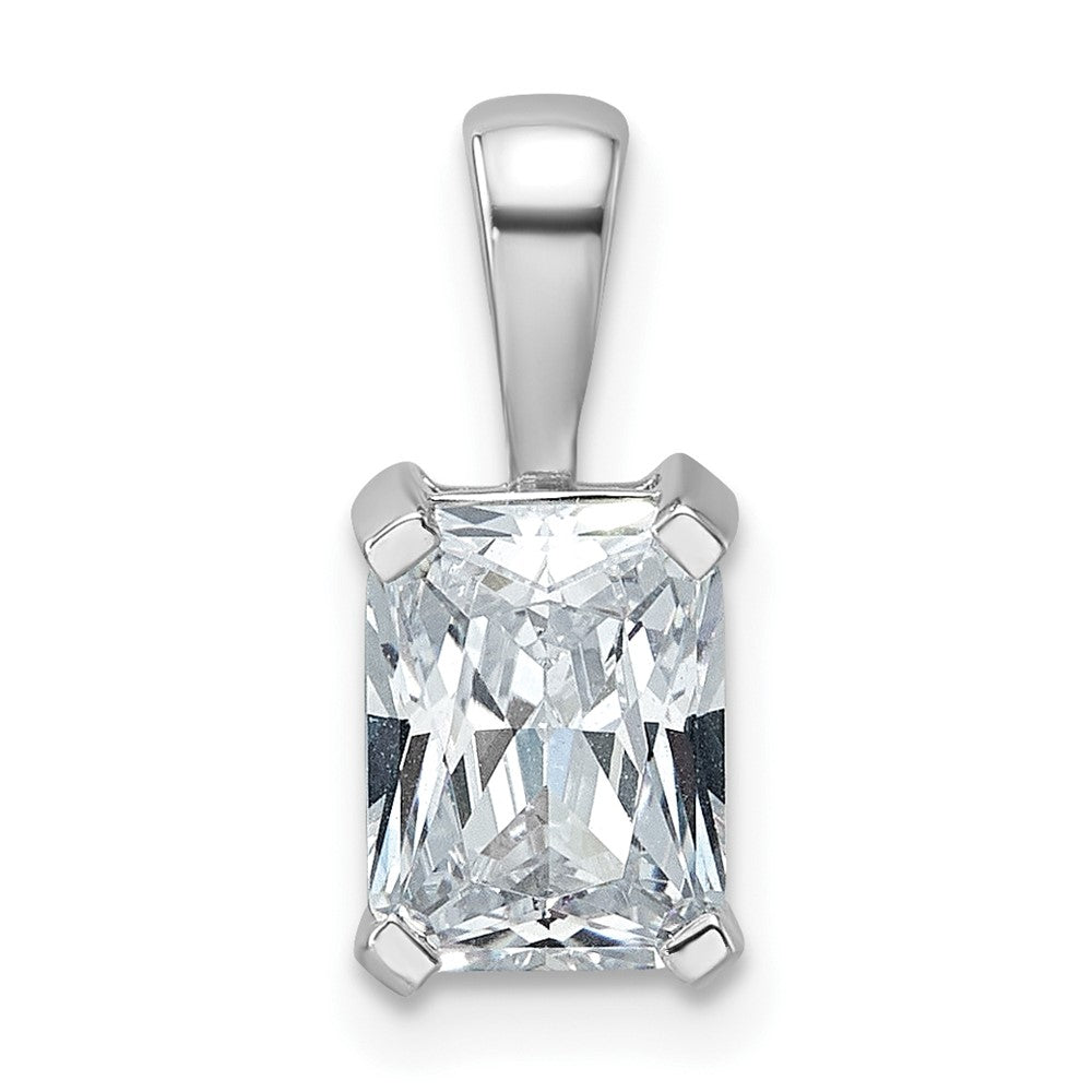 14kw 1 1/2 ct Cert Lab Grown Dia VS+ F+ Radiant Complete 4 Prong Pendant