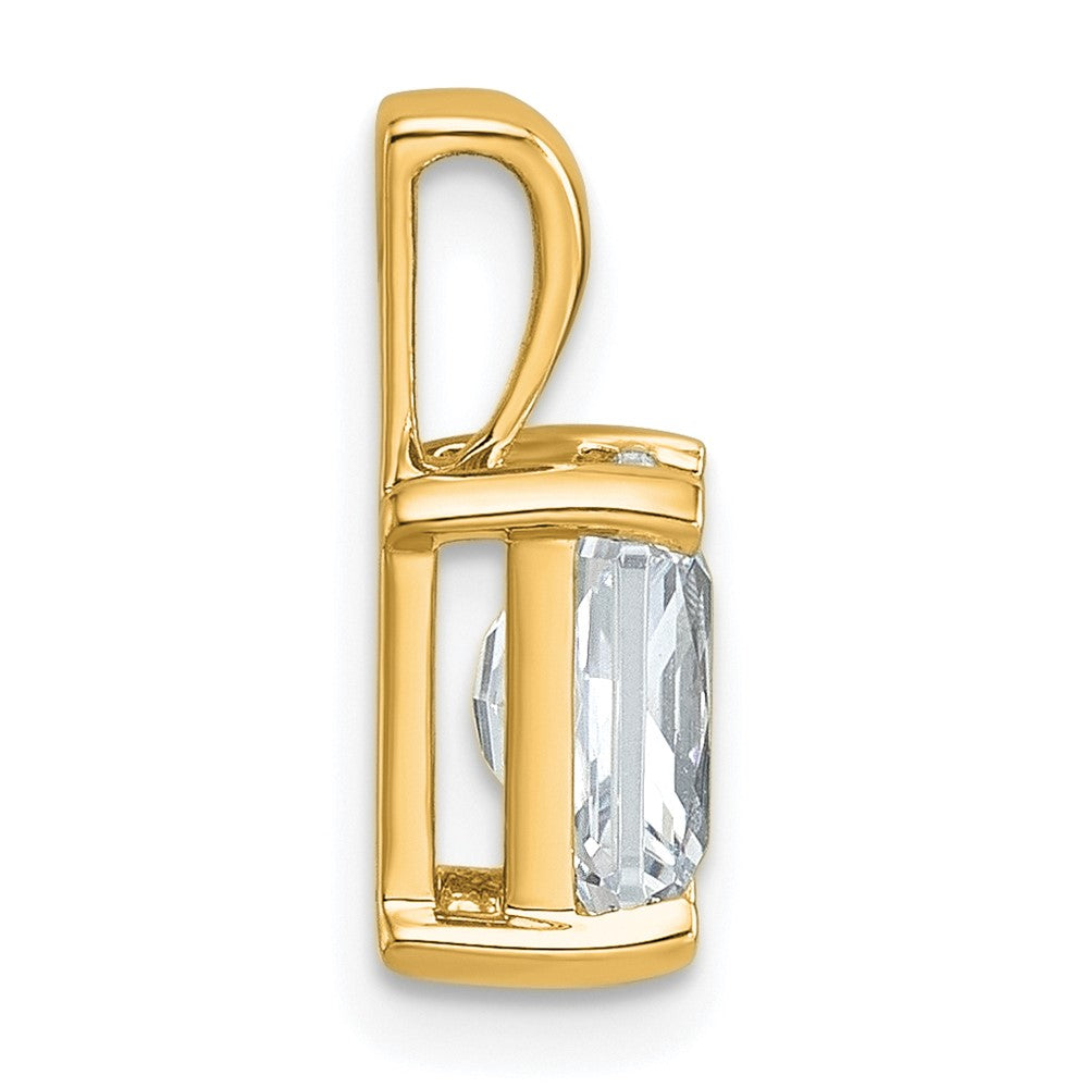 14k 1 1/2 ct Cert Lab Grown Diamond VS/SI+ G+ Radiant Comp 4 Prong Pendant