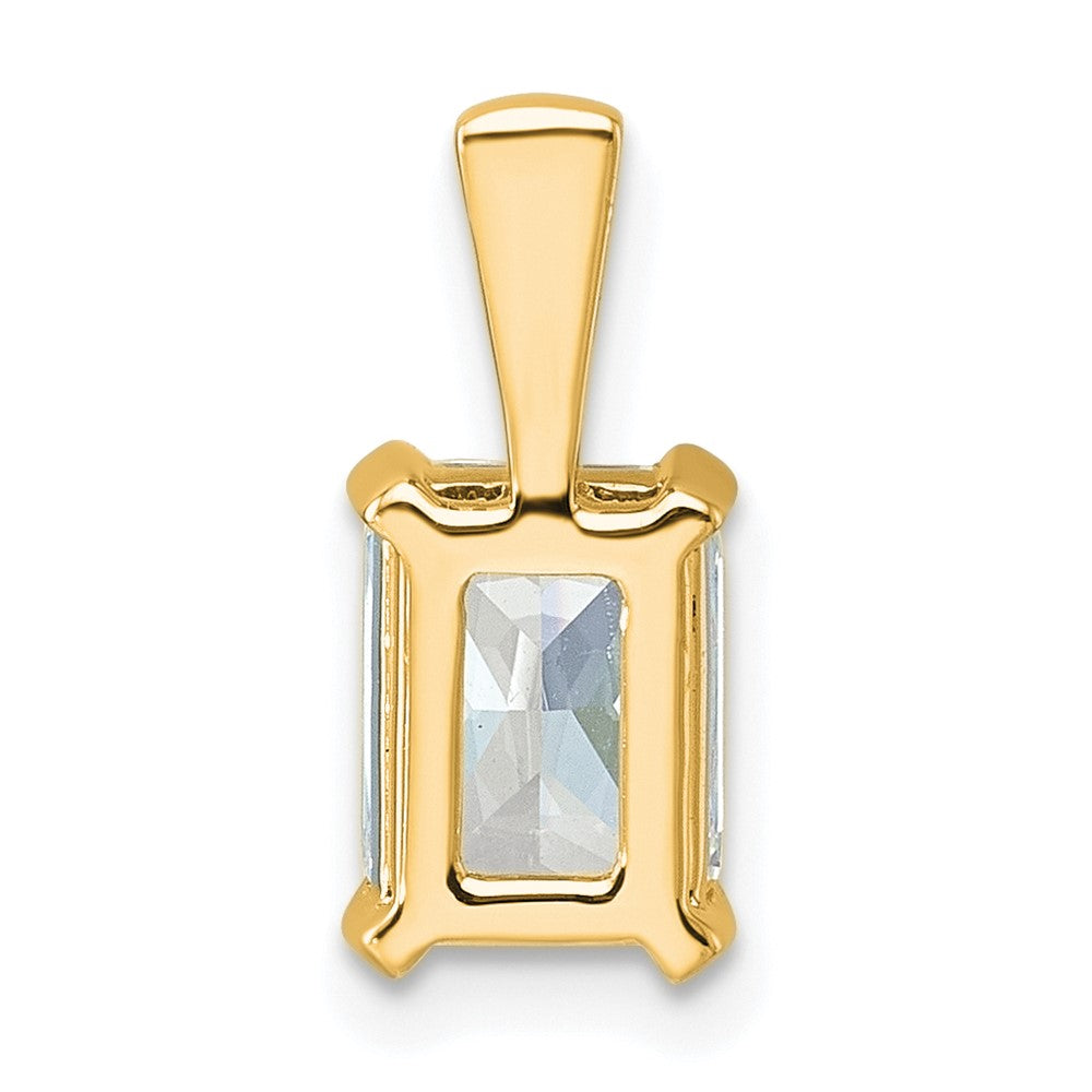 14k 1 1/2 ct Cert Lab Grown Diamond VS/SI+ G+ Radiant Comp 4 Prong Pendant