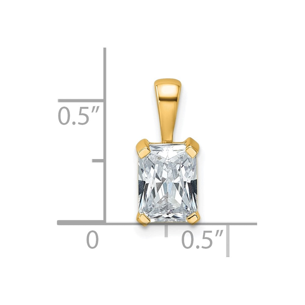 14k 1 1/2 ct Lab Grown Diamond VS/SI+ G+ Radiant Complete 4 Prong Pendant