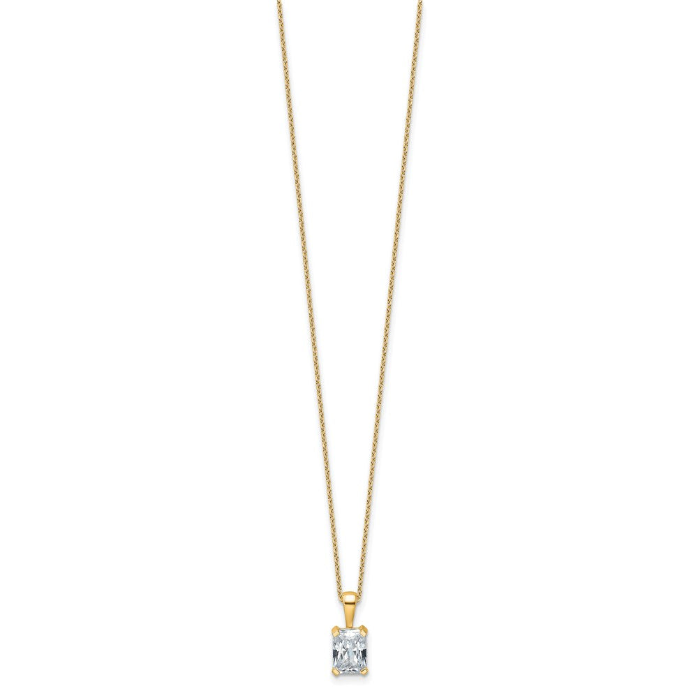 14k 1 1/2ct Cert Lab Grown Dia VS+ F+ Radiant Comp 18in Necklace