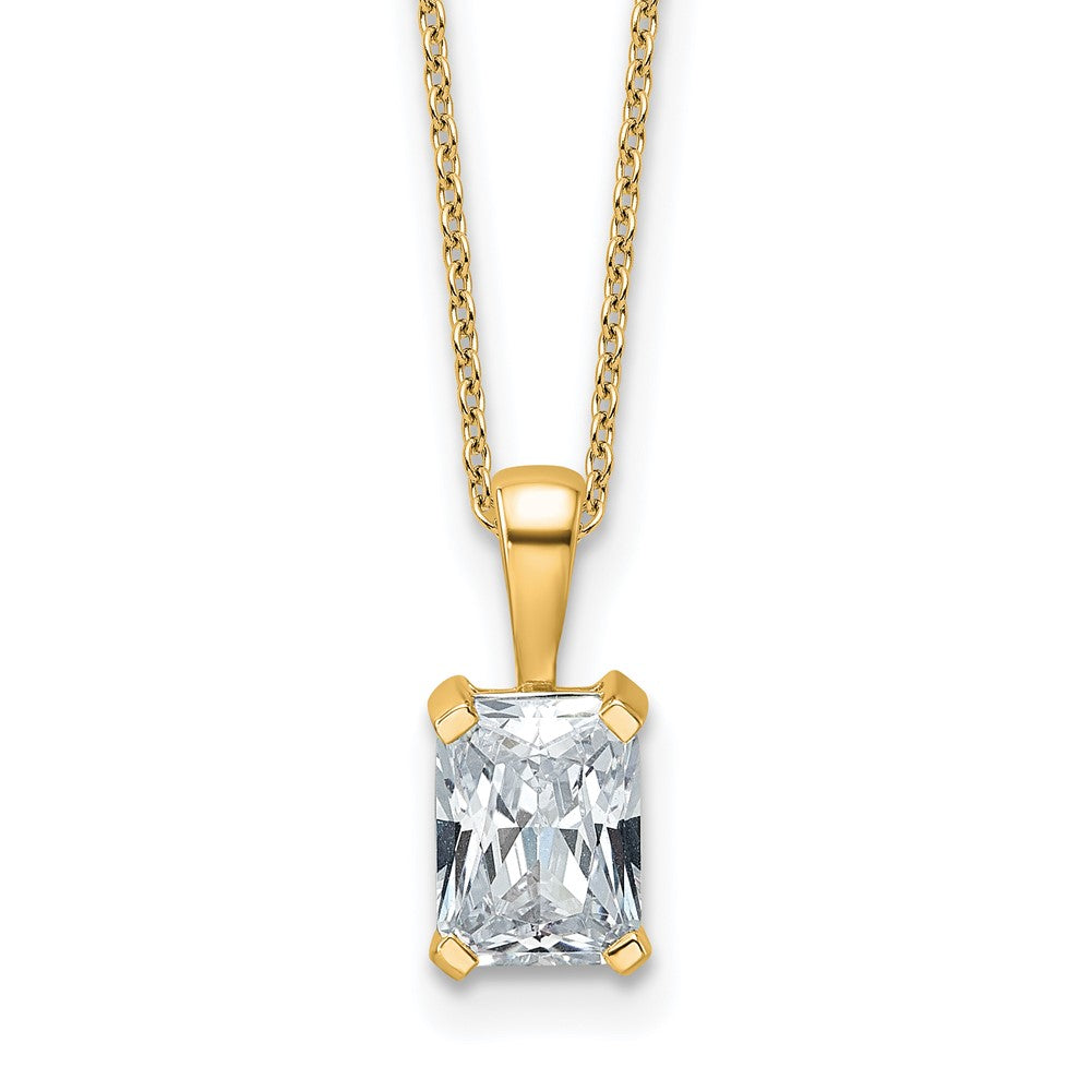 14k 1 1/2ct Cert Lab Grown Dia VS+ F+ Radiant Comp 18in Necklace