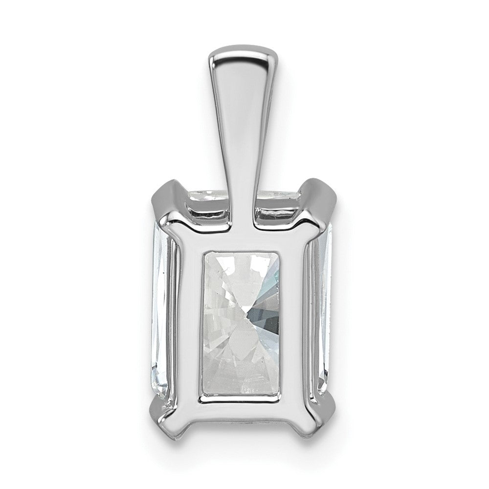 14k White Gold 2 ct Lab Grown Dia VS+ F+ Radiant Comp 4 Prong Pendant
