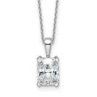 14kw 2ct Lab Grown Dia VS/SI+ G+ Radiant Comp 18in Pendant Necklace
