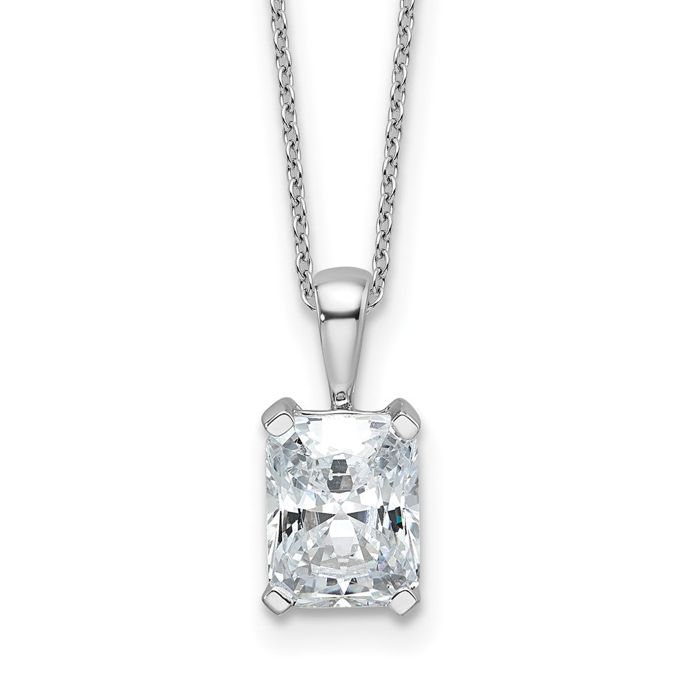 14kw 2ct Cert Lab Grown Dia VS/SI+ G+ Radiant Comp 18in Pendant Necklace