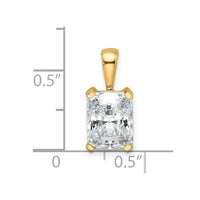 14k 2 ct Cert Lab Grown Diamond VS/SI+ G+ Radiant Comp 4 Prong Pendant