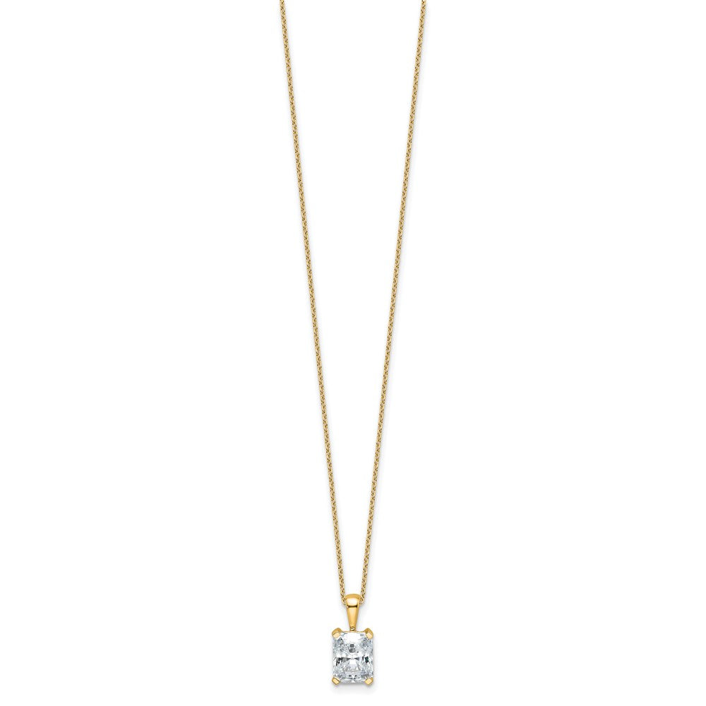 14k 2ct Lab Grown Diamond VS+ F+ Radiant Comp 18in Pendant Necklace