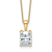 14k 2ct Cert Lab Grown Dia VS+ F+ Radiant Comp 18in Pendant Necklace