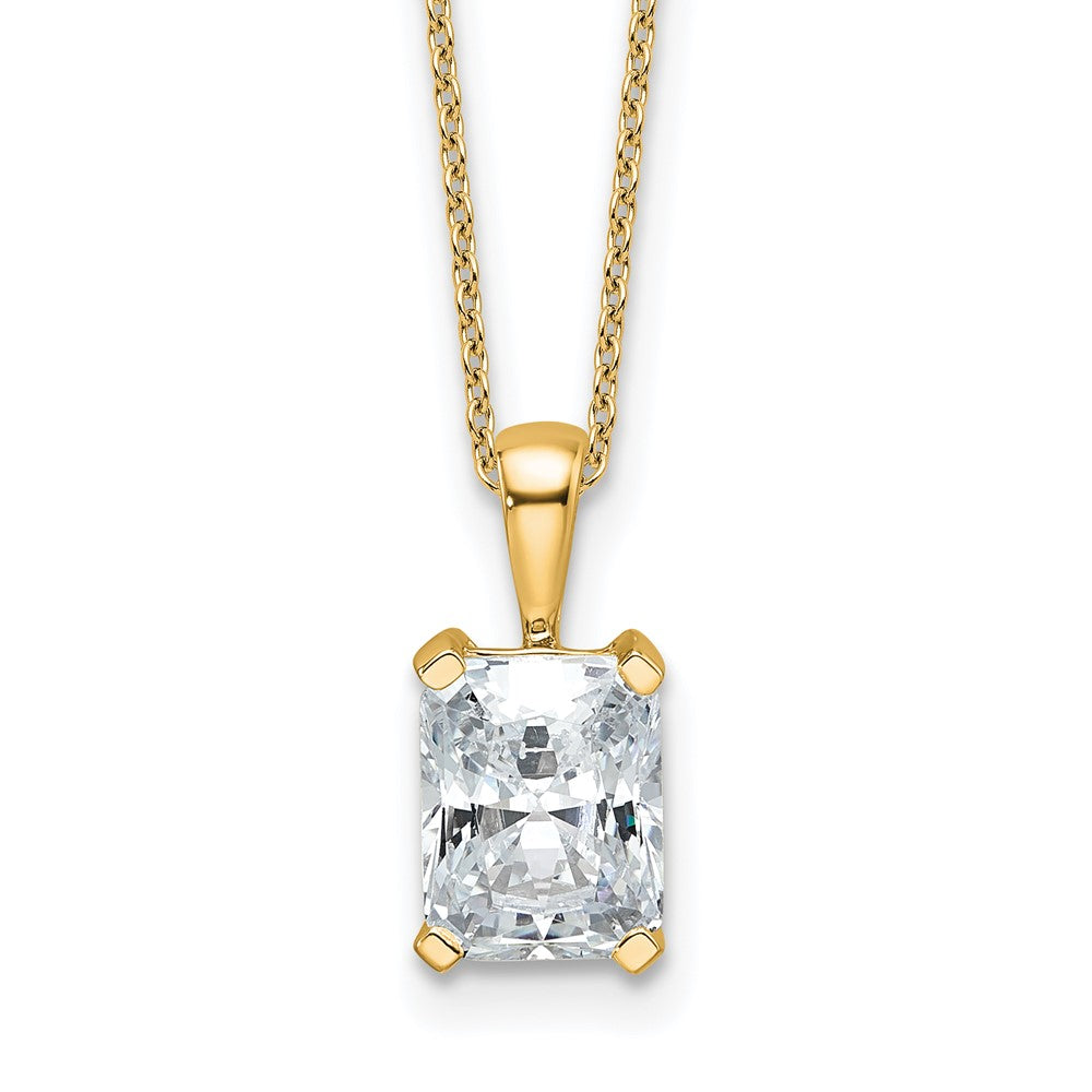 14k 2ct Lab Grown Diamond VS/SI+ G+ Radiant Comp 18in Pendant Necklace